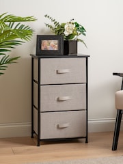 Scottish Everlastings Ltd Black 3 Drawer Cabinet With Fabric - Image 1 of 4