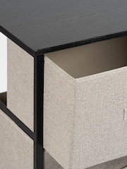 Scottish Everlastings Ltd Black 3 Drawer Cabinet With Fabric - Image 2 of 4