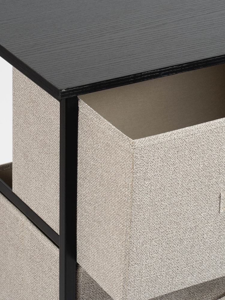 Scottish Everlastings Ltd Black 3 Drawer Cabinet With Fabric - Image 2 of 4