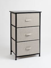 Scottish Everlastings Ltd Black 3 Drawer Cabinet With Fabric - Image 3 of 4