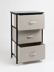 Scottish Everlastings Ltd Black 3 Drawer Cabinet With Fabric - Image 4 of 4