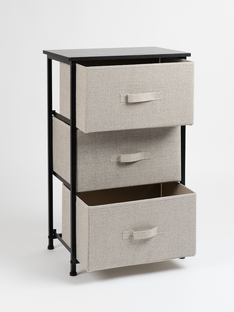 Scottish Everlastings Ltd Black 3 Drawer Cabinet With Fabric - Image 4 of 4