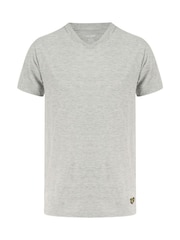 Lyle & Scott Black/White/Grey V-Neck Lounge T-Shirts 3 Pack - Image 3 of 6