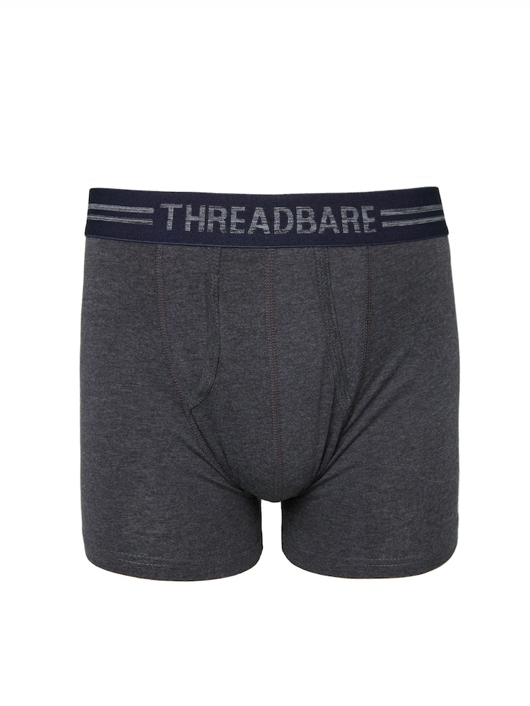 Threadbare Black/Slate/Grey A-Front Trunks 5 Pack - Image 2 of 5