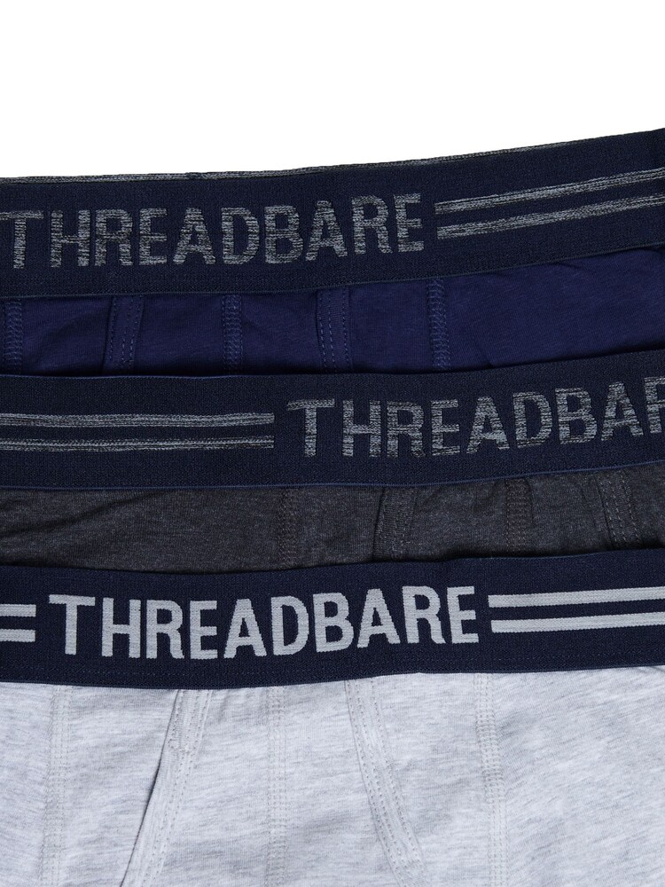 Threadbare Black/Slate/Grey A-Front Trunks 5 Pack - Image 5 of 5