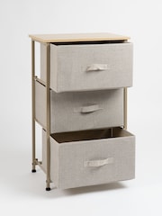 Scottish Everlastings Ltd Cream 3 Drawer Cabinet With Fabric - Image 4 of 4