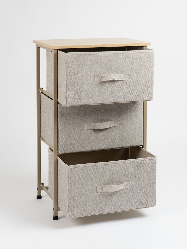 Scottish Everlastings Ltd Cream 3 Drawer Cabinet With Fabric - Image 4 of 4