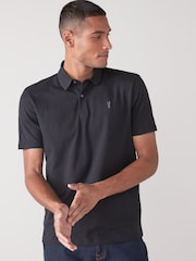 Blue/Charcoal/Black Regular Fit Short Sleeve Jersey Polo Shirts 3 Pack - Image 2 of 9