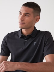 Blue/Charcoal/Black Regular Fit Short Sleeve Jersey Polo Shirts 3 Pack - Image 6 of 9