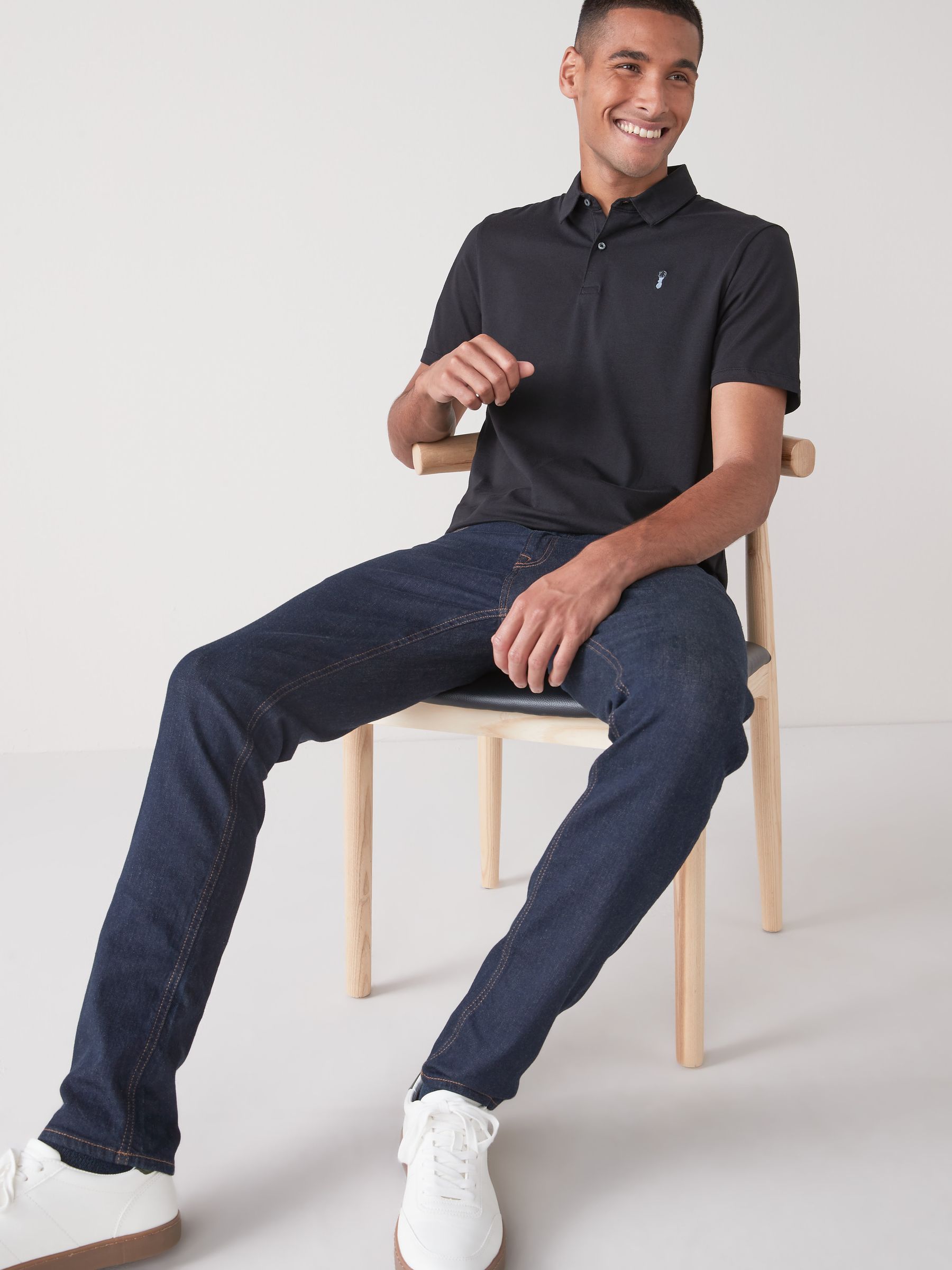 Buy Blue Charcoal Black Regular Fit Short Sleeve Jersey Polo Shirts 3 Pack from Next USA