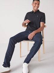 Blue/Charcoal/Black Regular Fit Short Sleeve Jersey Polo Shirts 3 Pack - Image 7 of 9