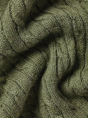 Charles Tyrwhitt Green Cotton cable knit polo - Image 6 of 6