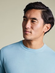 Charles Tyrwhitt Blue Merino Crew Neck Jumper - Image 3 of 6