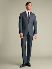 Charles Tyrwhitt Stone Grey Birdseye Slim Fit Italian Luxury Suit Jacket - Image 2 of 6