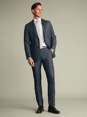 Charles Tyrwhitt Stone Grey Birdseye Slim Fit Italian Luxury Suit Jacket - Image 3 of 6
