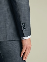 Charles Tyrwhitt Stone Grey Birdseye Slim Fit Italian Luxury Suit Jacket - Image 5 of 6