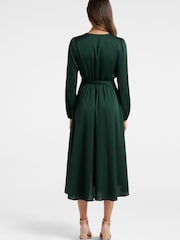 Forever New Green Marilyn Satin Wrap Midi Dress - Image 2 of 5