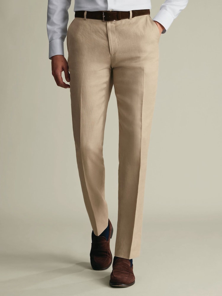 Charles Tyrwhitt Natural Linen Trousers - Image 1 of 9