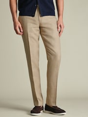 Charles Tyrwhitt Natural Linen Trousers - Image 4 of 9
