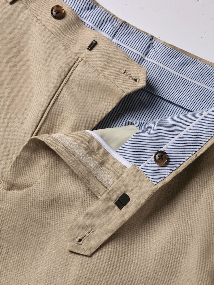 Charles Tyrwhitt Natural Linen Trousers - Image 9 of 9