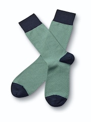 Charles Tyrwhitt Green Herringbone Socks - Image 1 of 2
