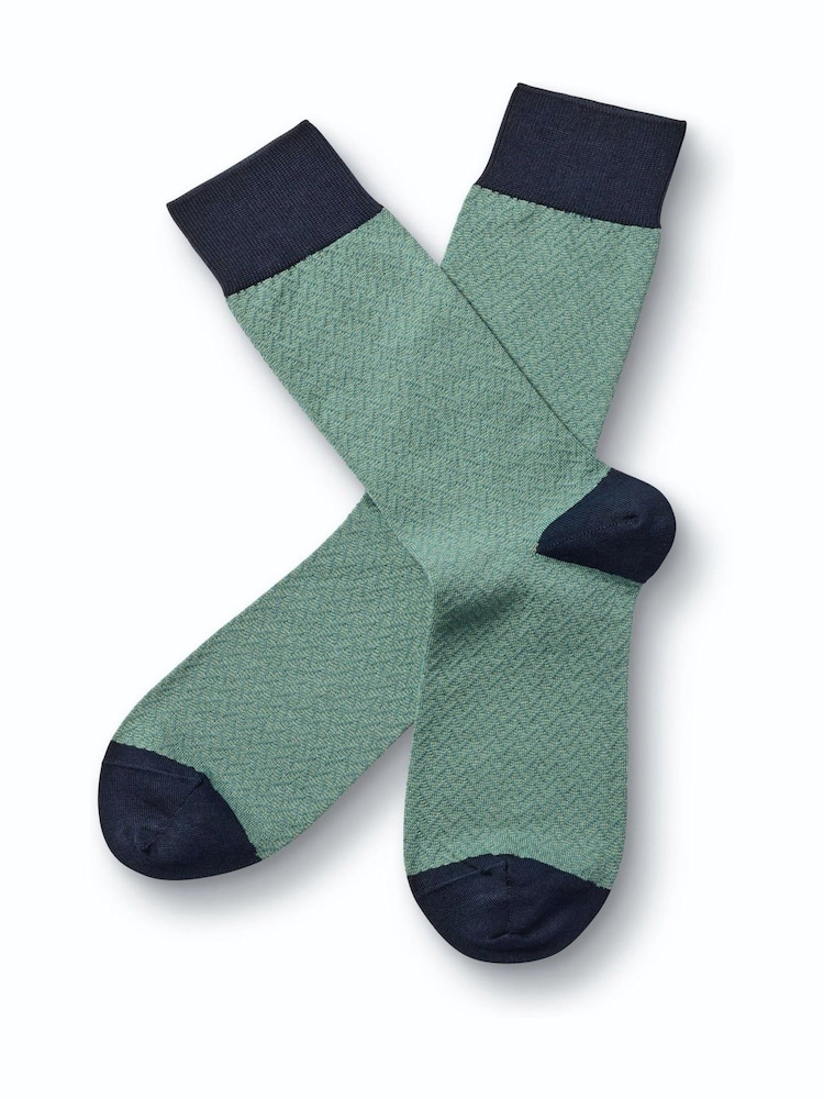 Charles Tyrwhitt Green Herringbone Socks - Image 1 of 2