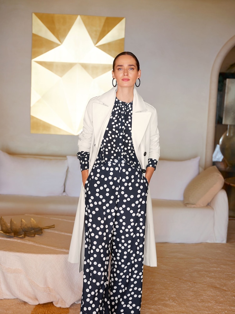 Phase Eight Cream Eleanor Pleat Back Trench Coat - Image 2 of 9