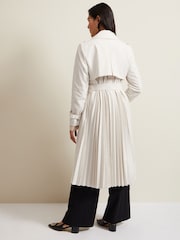 Phase Eight Cream Eleanor Pleat Back Trench Coat - Image 4 of 9