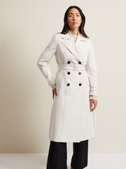 Phase Eight Cream Eleanor Pleat Back Trench Coat - Image 5 of 9