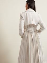 Phase Eight Cream Eleanor Pleat Back Trench Coat - Image 7 of 9