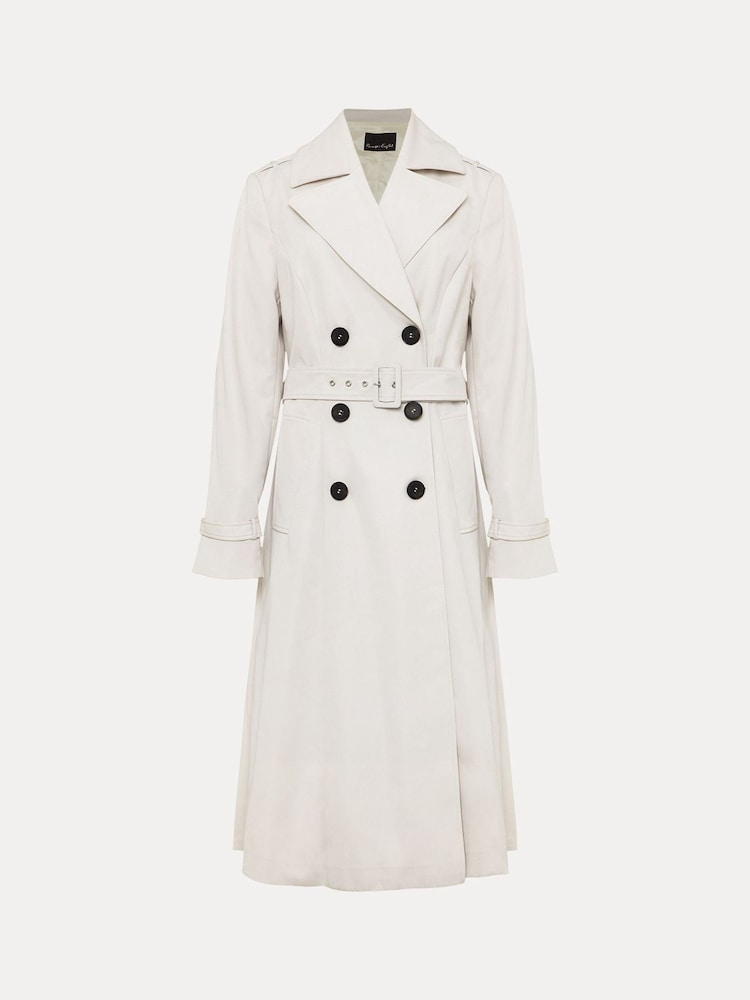 Phase Eight Cream Eleanor Pleat Back Trench Coat - Image 9 of 9