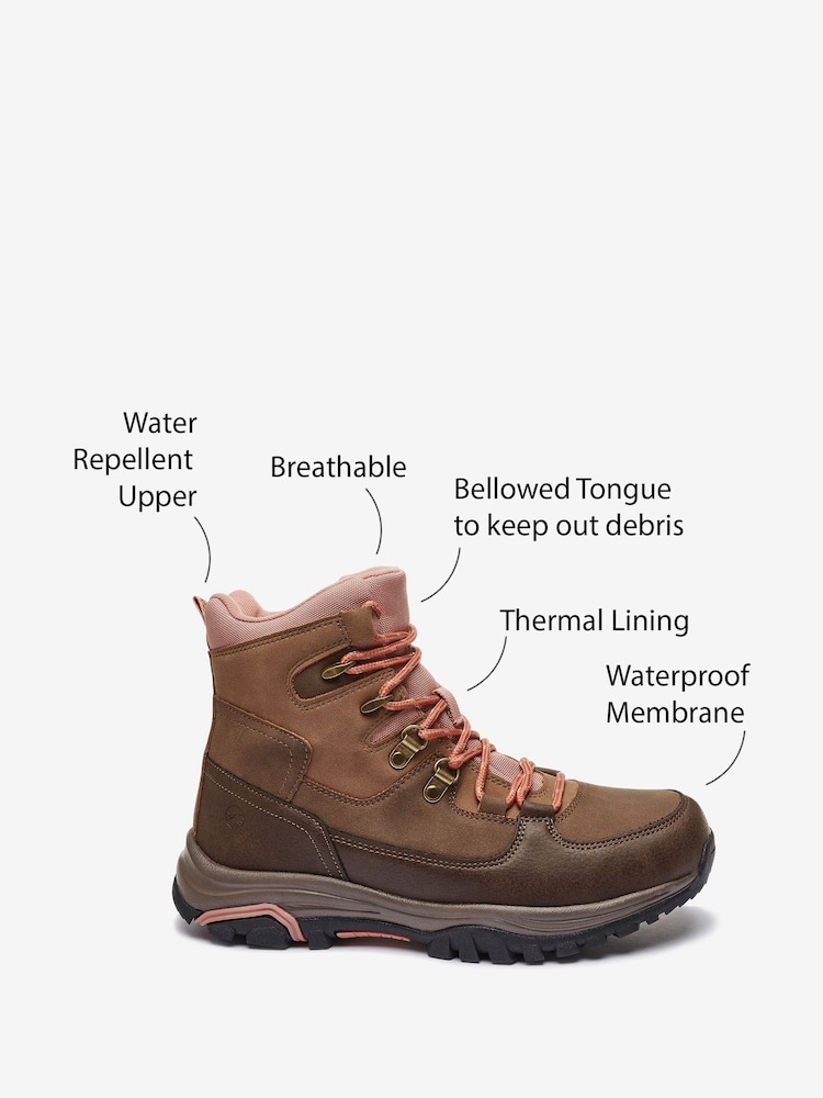 Blush Pink Next Active Sports Performance Forever Comfort® Waterproof Walking Boots - Image 6 of 6