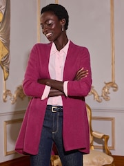 Pure Collection Velvet Pink Lightweight Cashmere Swing Cardigan - Image 1 of 2