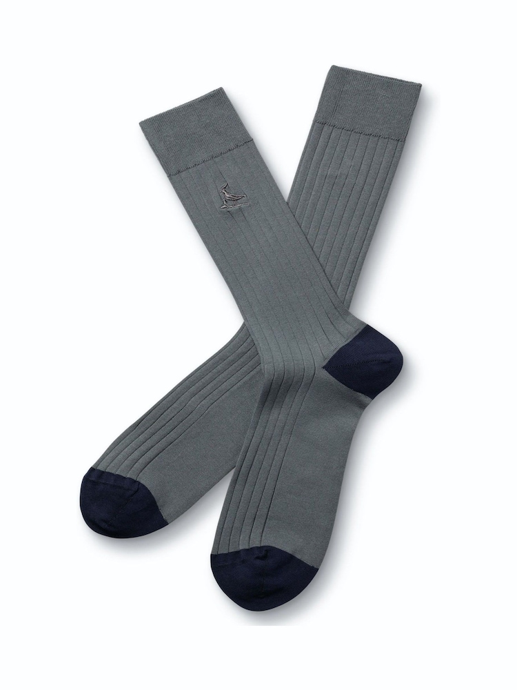 Charles Tyrwhitt Grey Cotton Rib Socks - Image 1 of 2