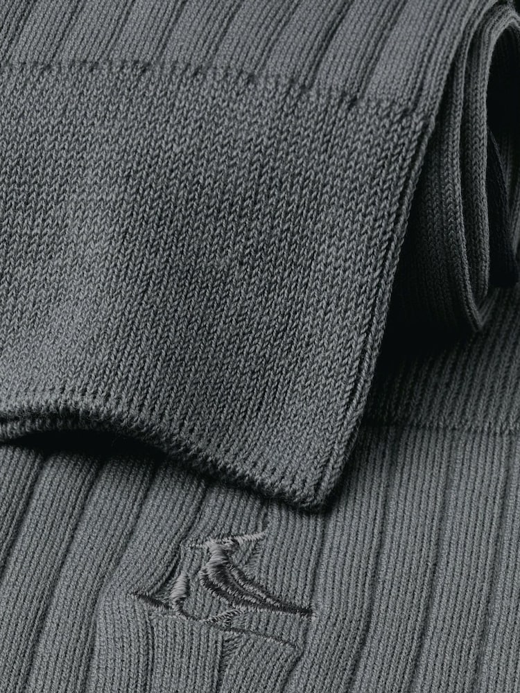 Charles Tyrwhitt Grey Cotton Rib Socks - Image 2 of 2