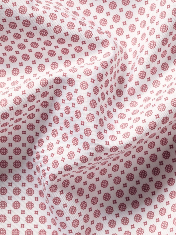 Charles Tyrwhitt Pink Non-Iron Stretch Geometric Print Shirt - Image 7 of 7