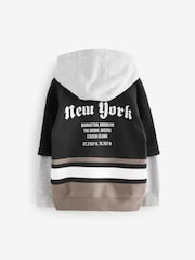 Black/Brown Varsity Graphic Hoodie (3-16yrs) - Image 2 of 4