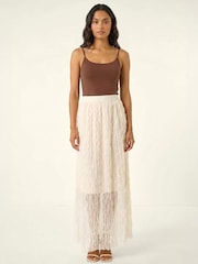 Naturlig - Roman teksturert netting-skjørt - Bilde 2 av 4