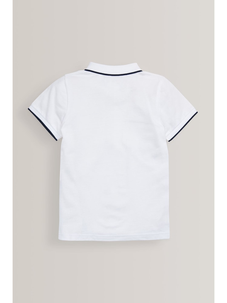 White Short Sleeve Polo Shirt (3-16yrs) - Image 2 of 4