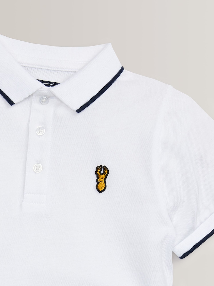 White Short Sleeve Polo Shirt (3-16yrs) - Image 4 of 4