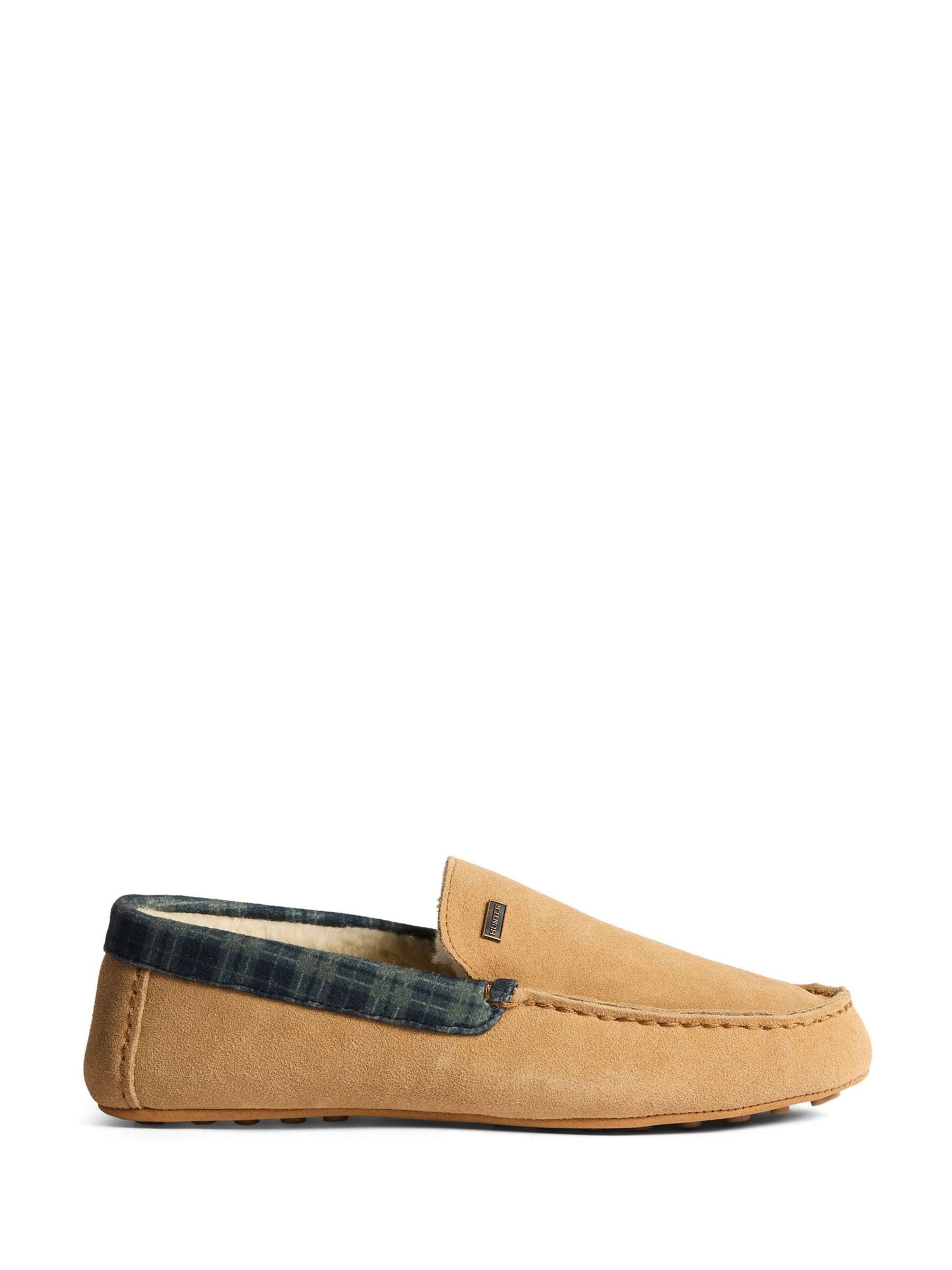 Hunter Men's Brown Moccassin Suede Natural Slippers - Size 12 - Image 4