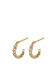 Oliver Bonas Gold Plated Hoku Twisted Hoop Earrings - Image 2 of 4