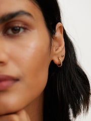 Oliver Bonas Gold Plated Hoku Twisted Hoop Earrings - Image 4 of 4