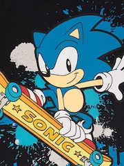 Vanilla Underground Sonic the Hedgehog Skating Boys 100% Cotton Black T-Shirt - Image 4 of 4