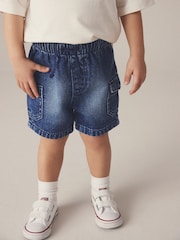 Dark Wash Cargo Pull-On Denim Shorts (3mths-7yrs) - Image 1 of 1