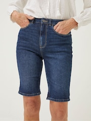 FatFace Blue Bisley Denim Bermuda Shorts - Image 1 of 5