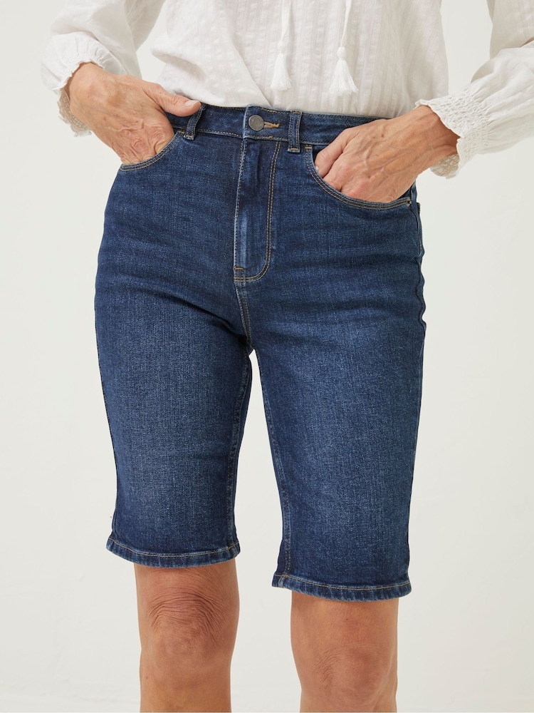 FatFace Blue Bisley Denim Bermuda Shorts - Image 1 of 5