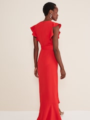 Phase Eight Red Phoebe Frill Maxi Dress - Image 2 of 6