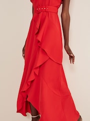 Phase Eight Red Phoebe Frill Maxi Dress - Image 5 of 6