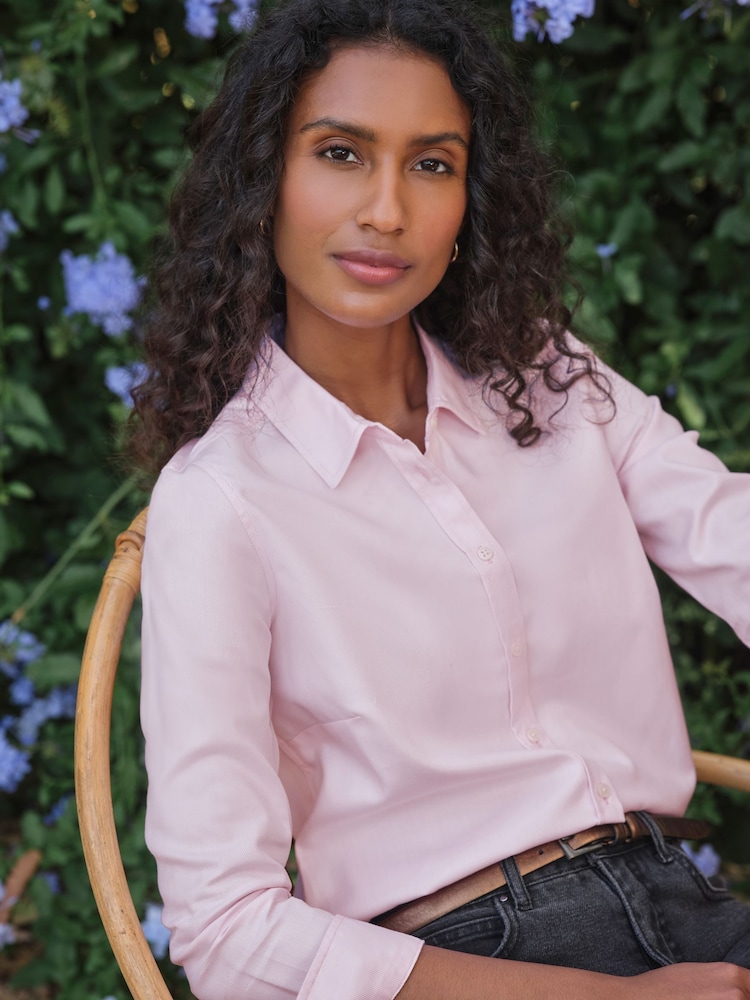 Pink - Pure Collection Klassisches tailliertes Baumwollhemd - Bild 3 von 3